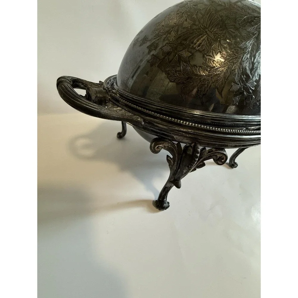 ANTIQUE WALKER & HALL SHEFFIELD SILVER PLATE TOP WARMER SERVER ENGLAND